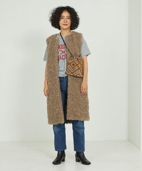 「Freada」 ベスト フリ- グレー レディース_画像8