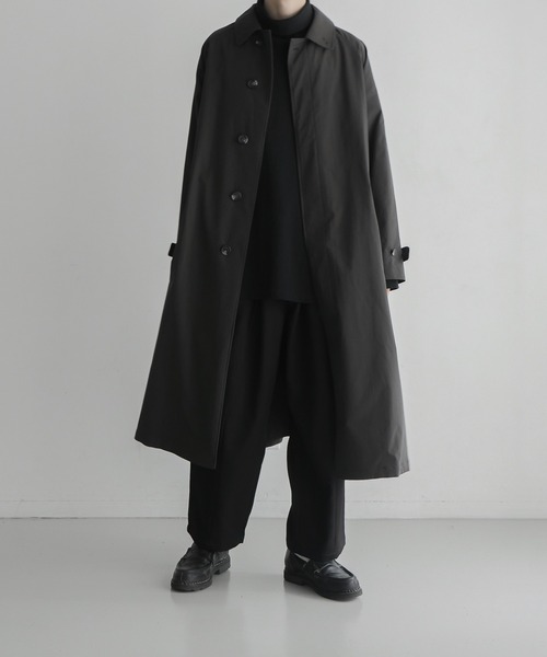 「remer」 ステンカラーコート LARGE チャコールグレー メンズ_画像6