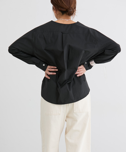 MA/RE　カシュクールシャツ　ブラック MA/RE ブラウス シャツ MA/RE/マレ カシュクールSHIRTS シャツ LIGHT