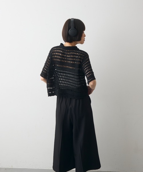 full/fill. ポロシャツ ポロ half sleeve crochet lace polo tops