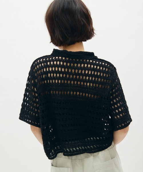 full/fill. ポロシャツ ポロ half sleeve crochet lace polo tops