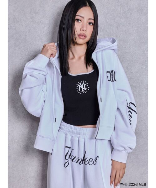 MLBx New Era x GYDA bijou ショートスウェットパーカー GYDA（ジェイダ） パーカー 「MLB × New Era ×GYDA」bijouショート