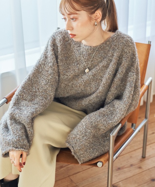 「hinari」 長袖ニット FREE アイボリー レディース_画像2