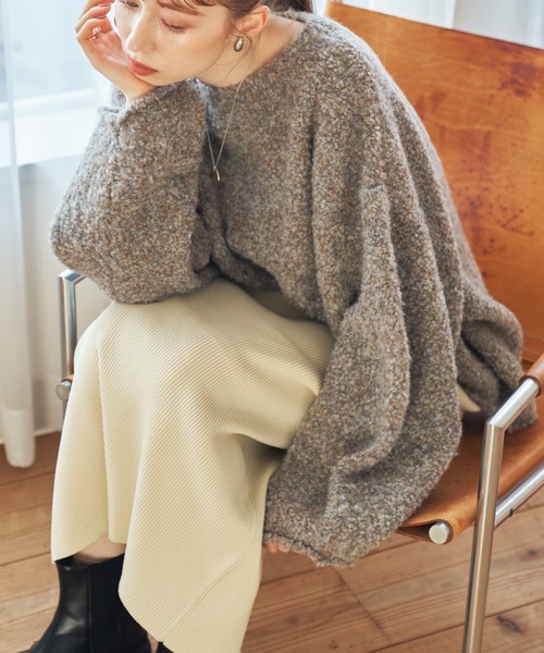 「hinari」 長袖ニット FREE アイボリー レディース_画像3