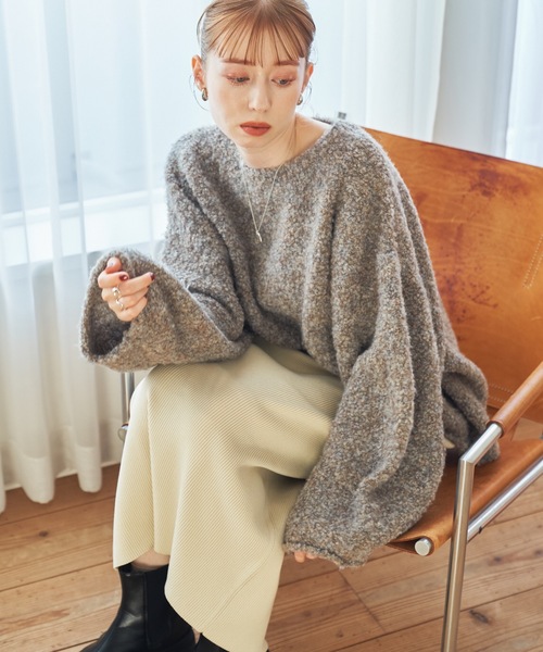 「hinari」 長袖ニット FREE アイボリー レディース_画像4