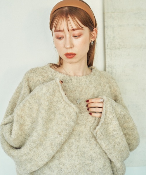 「hinari」 長袖ニット FREE アイボリー レディース_画像7