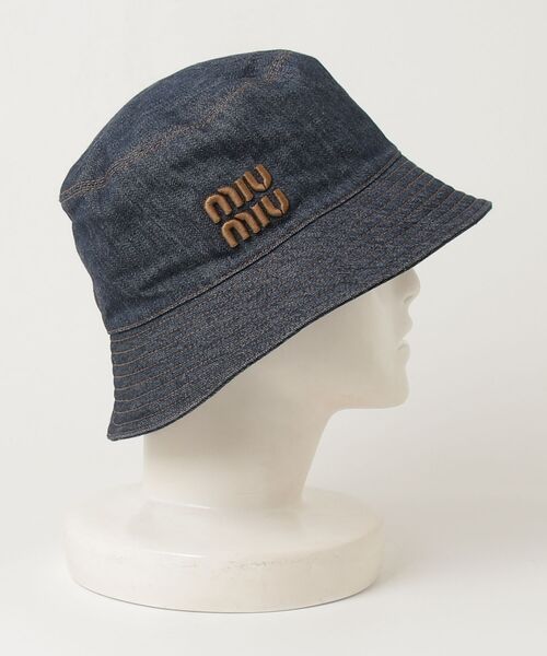 miu miu（ミュウミュウ） 帽子 L ネイビー レディース : ZOZOTOWN