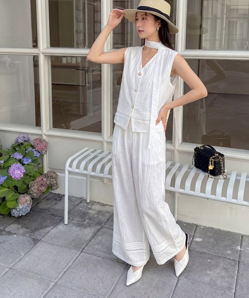 DRESS+（ドレスプラス） セットアップ Vネックベスト ワイドパンツ