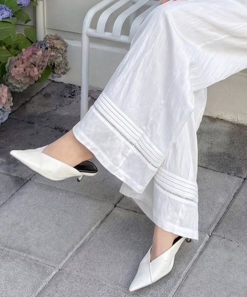 NUX ホワイトセットアップレア！Sサイズ DRESS+（ドレスプラス） セットアップ Vネックベスト ワイドパンツ