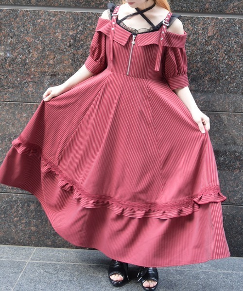 axes femme（アクシーズ ファム） ワンピース 半袖 ストライプ