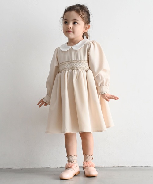 「PUPPAPUPO」 「KIDS」シャツワンピース 110 ライトベージュ キッズ_画像7