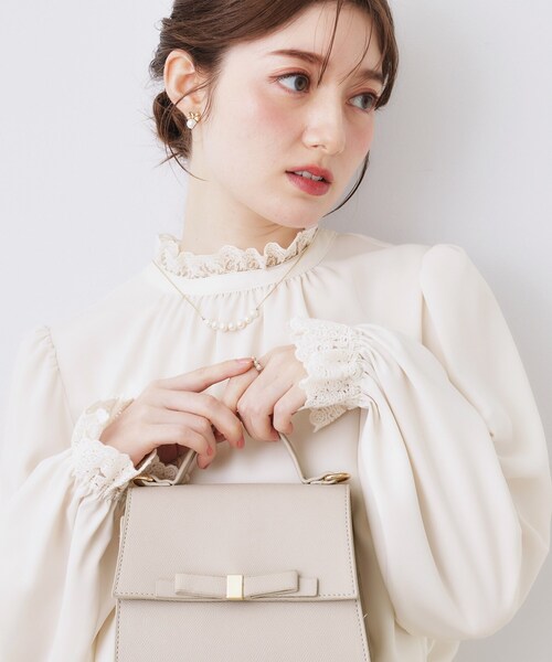 「couture brooch」 長袖ブラウス 42 ライトグレー レディース_画像5