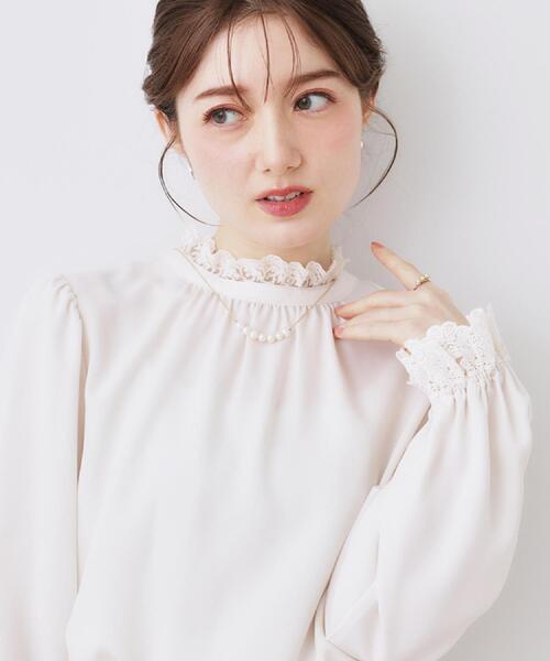 「couture brooch」 長袖ブラウス 42 ライトグレー レディース_画像6