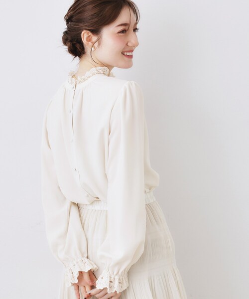 「couture brooch」 長袖ブラウス 42 ライトグレー レディース_画像8