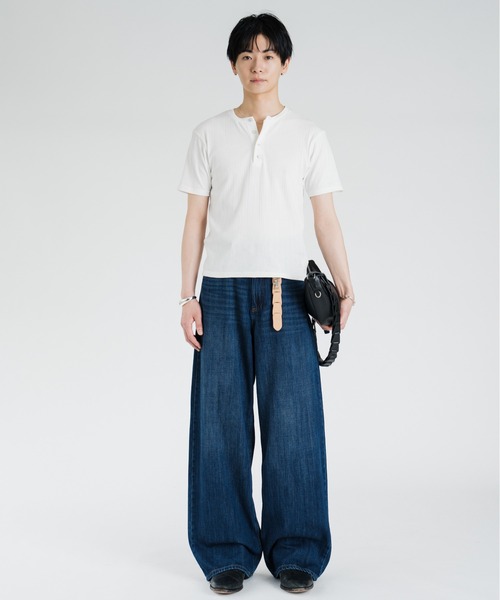 SINSS ヘンリーネック tシャツ Rib henley HS T-shirt / リブヘンリー
