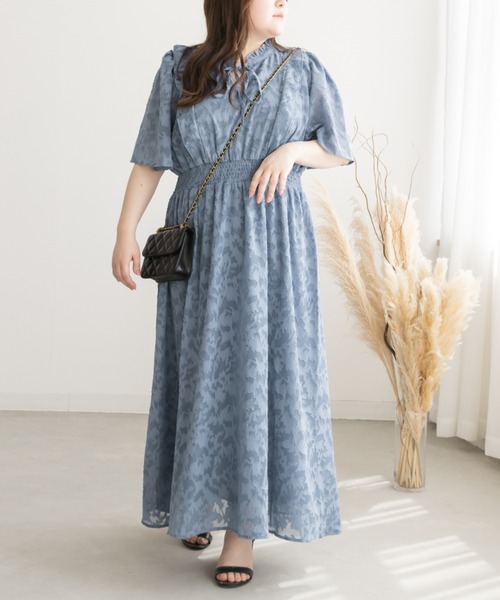 「CLETTE」 長袖ワンピース 4L ブルー レディース_画像8