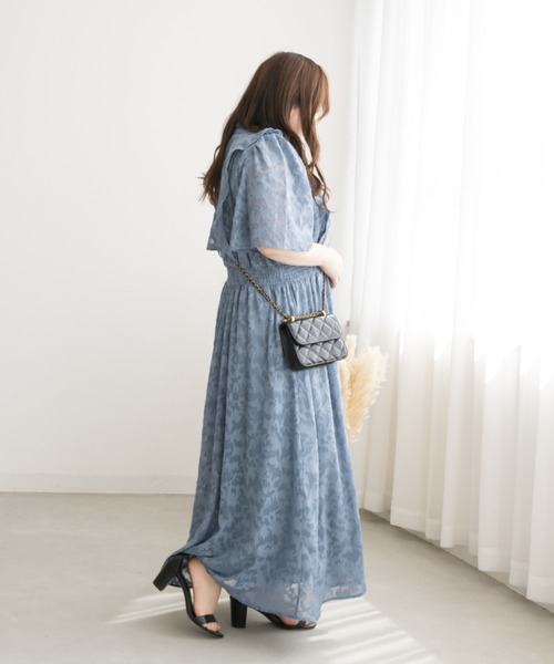 「CLETTE」 長袖ワンピース 4L ブルー レディース_画像9