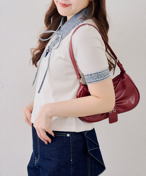 「continuer de NICE CLAUP」 半袖カットソー FREE ネイビー レディース_画像4