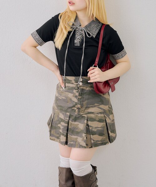 「continuer de NICE CLAUP」 半袖カットソー FREE ネイビー レディース_画像8