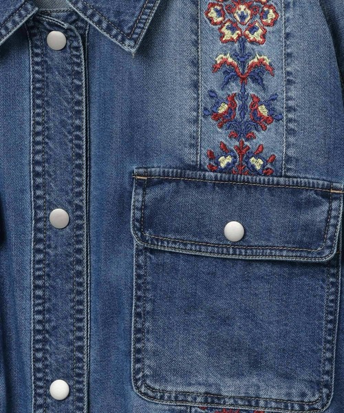 LEPSIM（レプシィム） ブラウス シャツ デニムBIG刺繍シャツ 1043551 