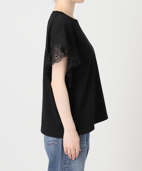 Spick & Span ケミカルレーススリーブプルオーバー　新品タグ付ブラック Spick＆Span（スピック アンド スパン） tシャツ 「追加」ケミカル