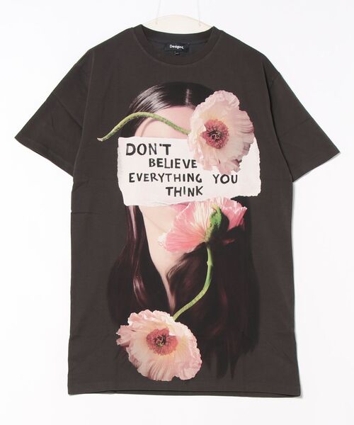「Desigual」 Tシャツワンピース M/L ベージュ レディース_画像5