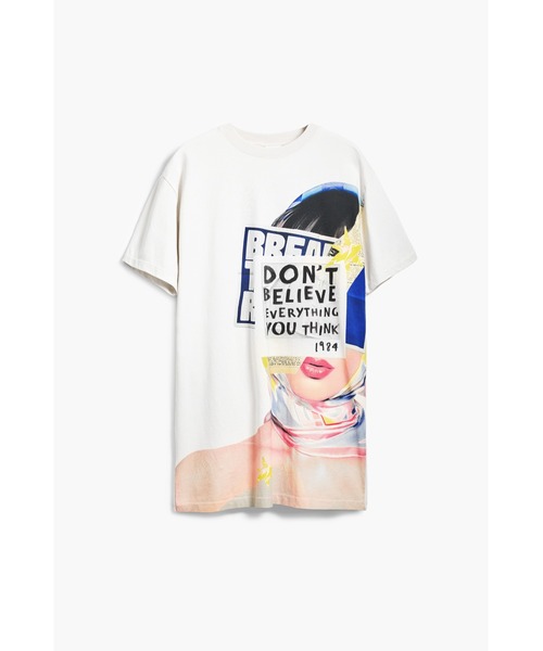 「Desigual」 Tシャツワンピース M/L ベージュ レディース_画像8
