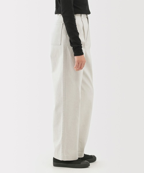 「MUJI Labo」 パンツ 26inch オフホワイト レディース_画像3