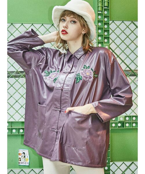 お洒落カッコイイ☆ビッグカラーシャツ長袖★パープルワインレッド/jouetie jouetie Official Website｜ジュエティ公式HP