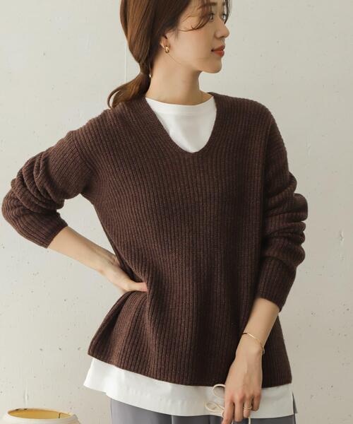 完売 URBAN RESEARCH DOORS ハミルトンウール畦Vネックニット URBAN RESEARCH DOORS（アーバンリサーチドアーズ） ニット セーター