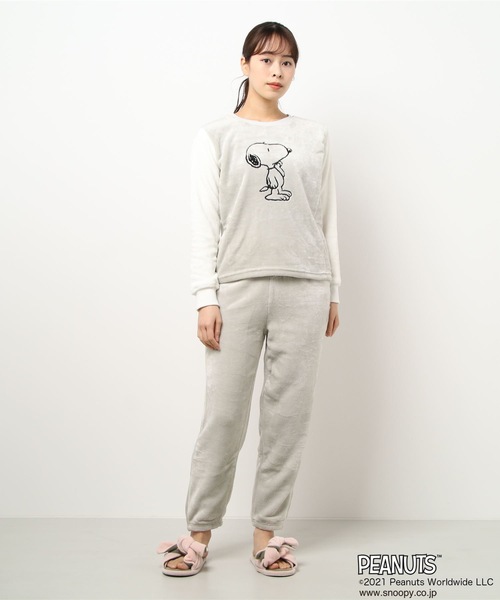 ルームウェア パジャマ Peanuts ピーナッツ キャラクター刺繍フワモコｓｅｔ ｕｐ セットアップ ルームウエア パジャマ スヌーピー フリース Zozotown Paypayモール店 通販 Paypayモール