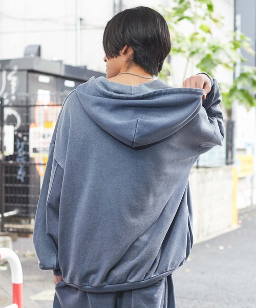 WEGO（ウィゴー） パーカー WEGO/ピグメントハーフZIPロゴプルパーカー