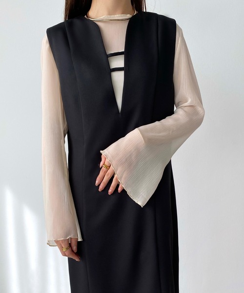 callautia ジャンパースカート 前後2WAYキーネックジャンパー