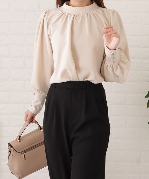 ブラウス シャツ Lace gather blouse レディース Lace Ladies ブラウス シャツ ロングカフスギャザーブラウス