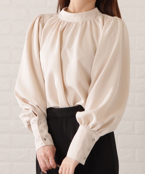 ブラウス シャツ Lace gather blouse レディース Lace Ladies ブラウス シャツ ロングカフスギャザーブラウス