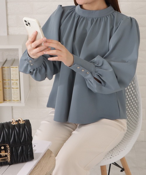 ブラウス シャツ Lace gather blouse レディース Lace Ladies ブラウス シャツ ロングカフスギャザーブラウス