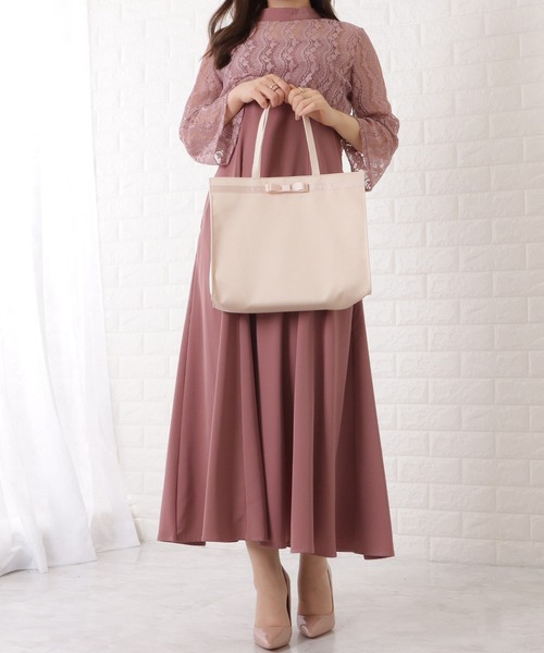 Lace Ladies クラッチバッグ パーティーバッグ グログランリボン
