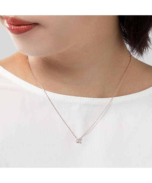 VENDOME AOYAMA ネックレス K18PG ダイヤモンド カローラ レディース 