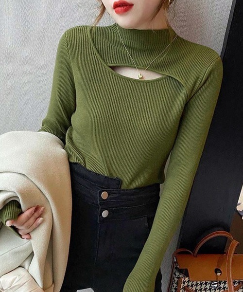 miniministore ニット セーター ニットトップス 胸開き プチ
