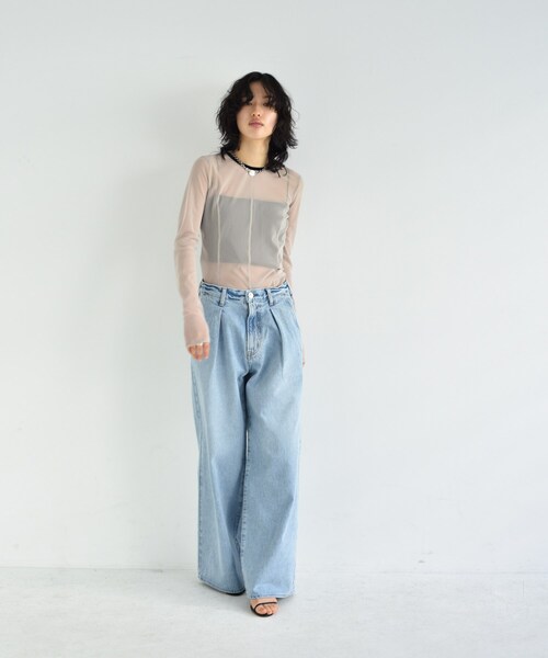 パンツ NEEDBY heritage｜AARON wide denim レディース : 80931188 