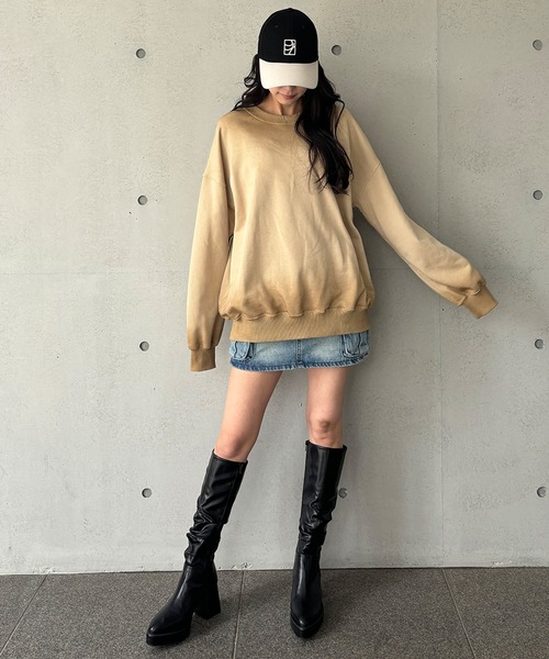 ENVYM トレーナー スウェット ワントーンルーズスウェット