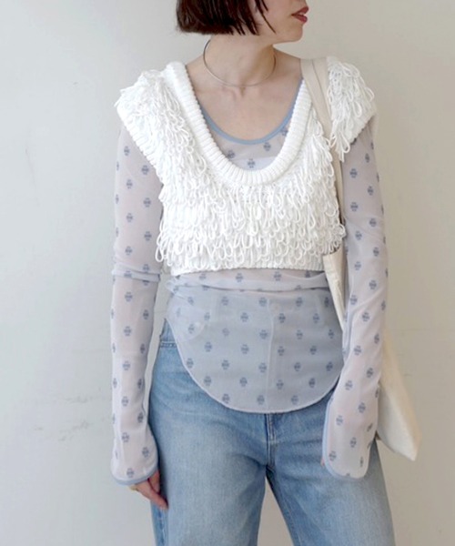 ベスト ジレ Looped U Neck Vest レディース