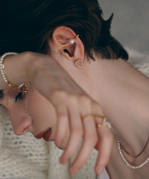 【試着のみ】 プラスヴァンドームFINELINETATTOO_heart_ピアス PLUS VENDOME(プラス ヴァンドーム)｜FINELINETATTOO heart