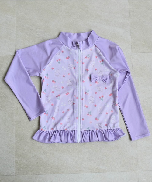 水着・ラッシュガード baby tiara セール】【UVカット/水着】girl's ZIPラッシュガード（ラッシュ