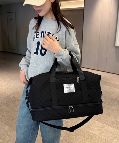  PARTY キルティングボストンBAG Mサイズ ブラック miniministore（ミニミニストア） ボストンバッグ キルティング