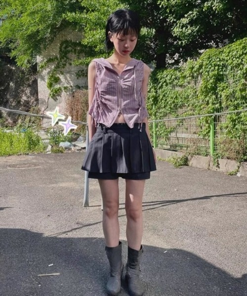 タンクトップ ノースリーブ A'GEM/9 × .kom 「.KOM/ドットケーオーエム」 ZIPUPスリーブレス レディース KOM タンクトップ ノースリーブ A'GEM/9 × .kom 「.KOM/ドット