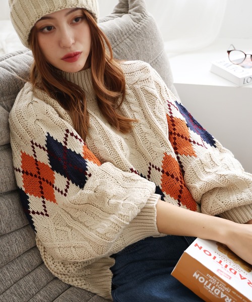 Doula Doula（ドゥーラドゥーラ） ニット セーター アーガイルケーブル