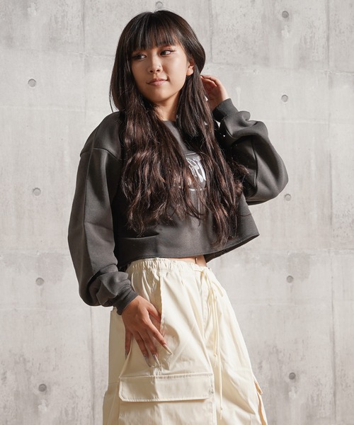 トレーナー スウェット STARTER メタルロゴ カットオフ ショート丈スウェット / l Logo Cutoff Short Length STARTER BLACK LABEL トレーナー スウェット メタルロゴ カット