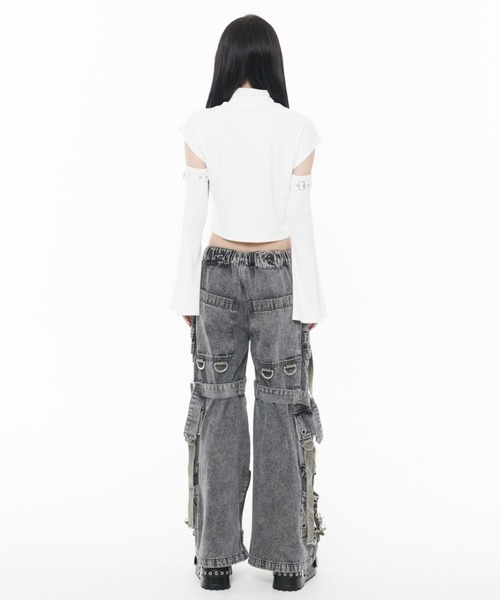 REFLEM ジップ付きTシャツグレー REFLEM tシャツ 「REFLEM/レフレム」ショルダーZIPカットソー