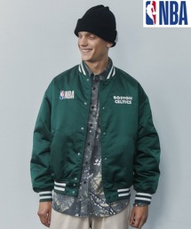 NBAチーム刺繍ジャケット 青 NBA ブルゾン アウター 「NBA」刺繍ウォームアップジャケット